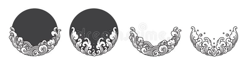 Oriental water ornamental vector art decor stock illustration Oriental water ornamental vector art decor stock illustration