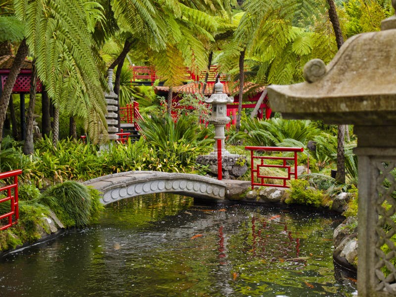Orientalischer Garten stockfoto. Bild von grün, japan