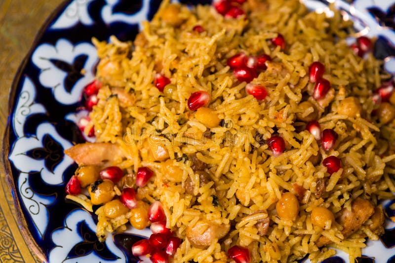 Orientalischer Schahpilaf, Pilaw, Plov, Reis Mit Fleisch Stockfoto ...