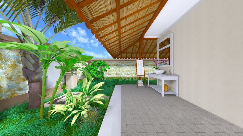 Orientalisches Badezimmer stock abbildung. Illustration von mosaik