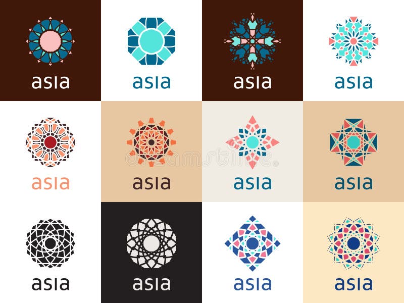 Orientalni geometryczni symbole ilustracji