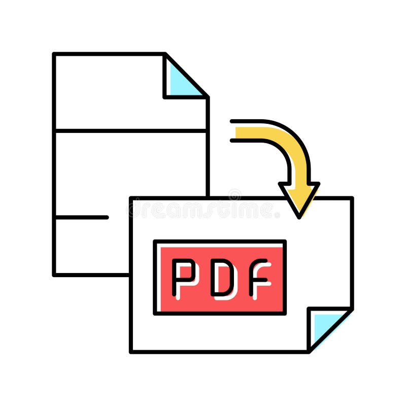 Orientation pdf file color icon vector illustration. orientation pdf file color icon vector. orientation pdf file sign. isolated symbol illustration