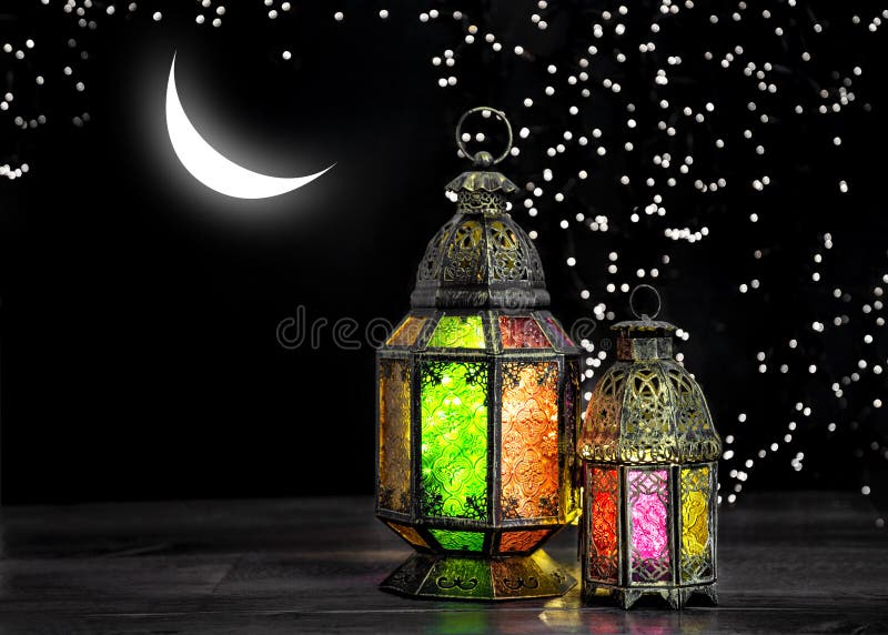 Orientał lekka latarniowa księżyc gra główna rolę Arabskiego wakacje dekoraci baranu