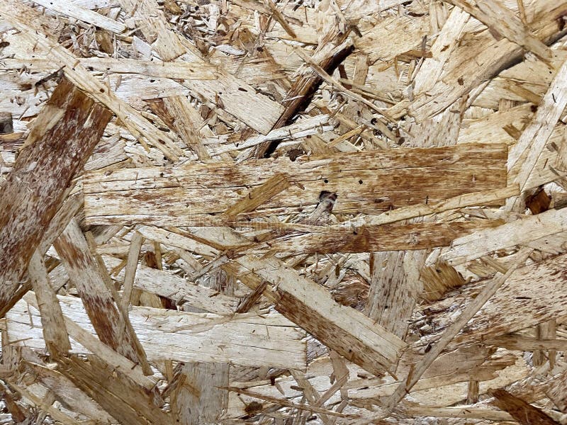 Oriented Chipboard Light Brown Background Panels Pressed Sawdust on the