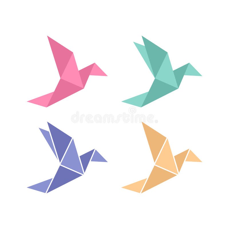 Red Origami Paper Bird Stock Photo, Picture and Royalty Free Image