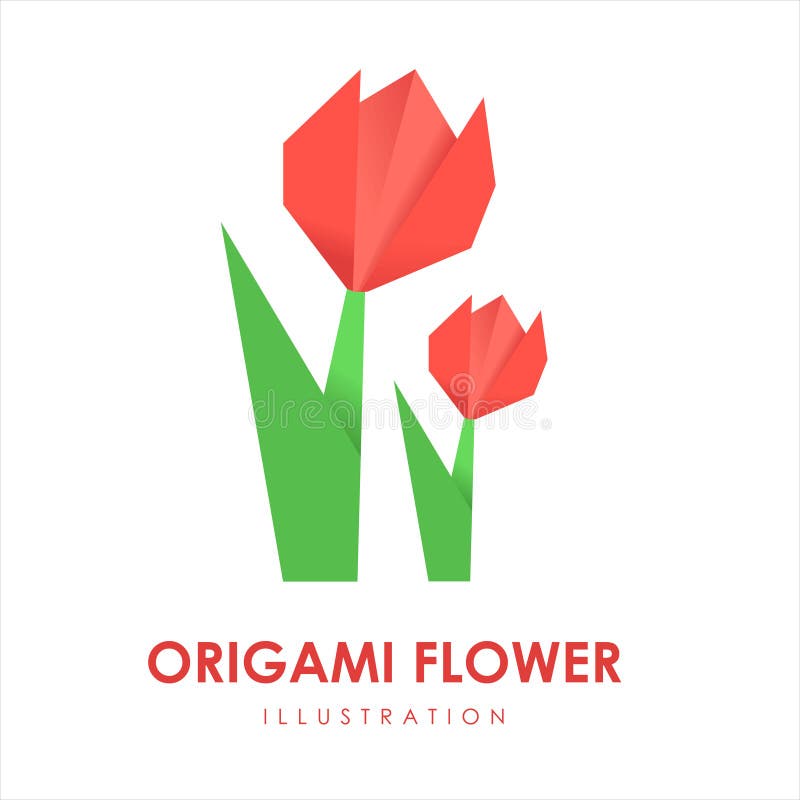 Origami Flower Illustration Vector Stock Vector Illustration of