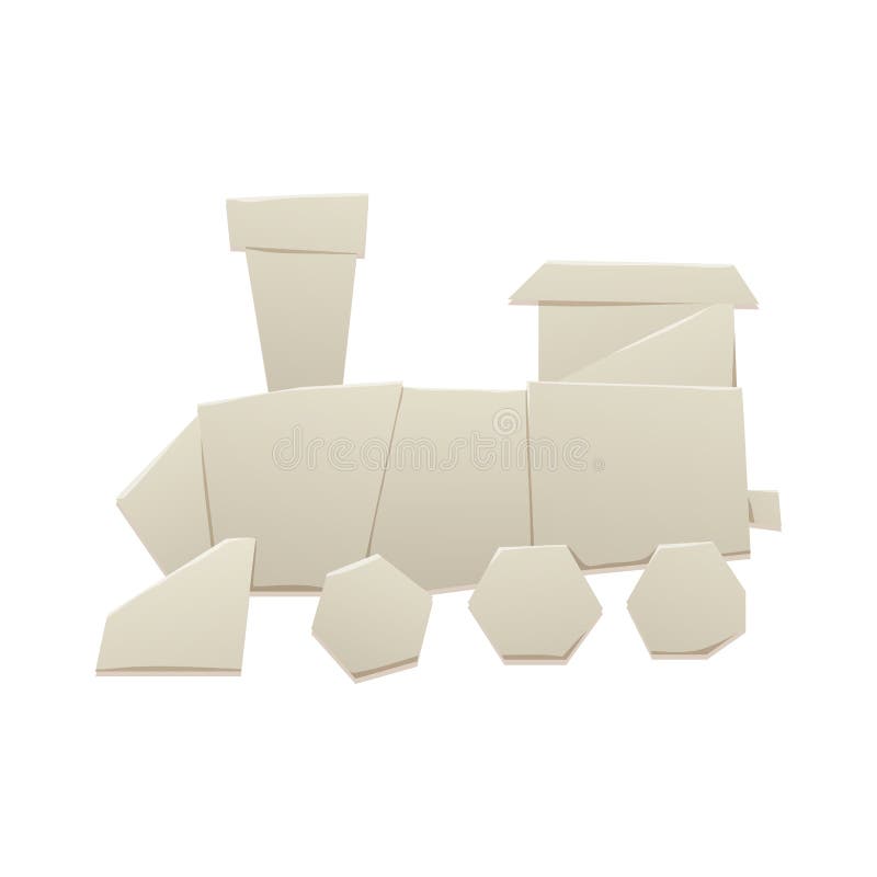 Origami logistic paper train transport concept original flat travel paper sheet transportation freedom vector royalty free illustration
