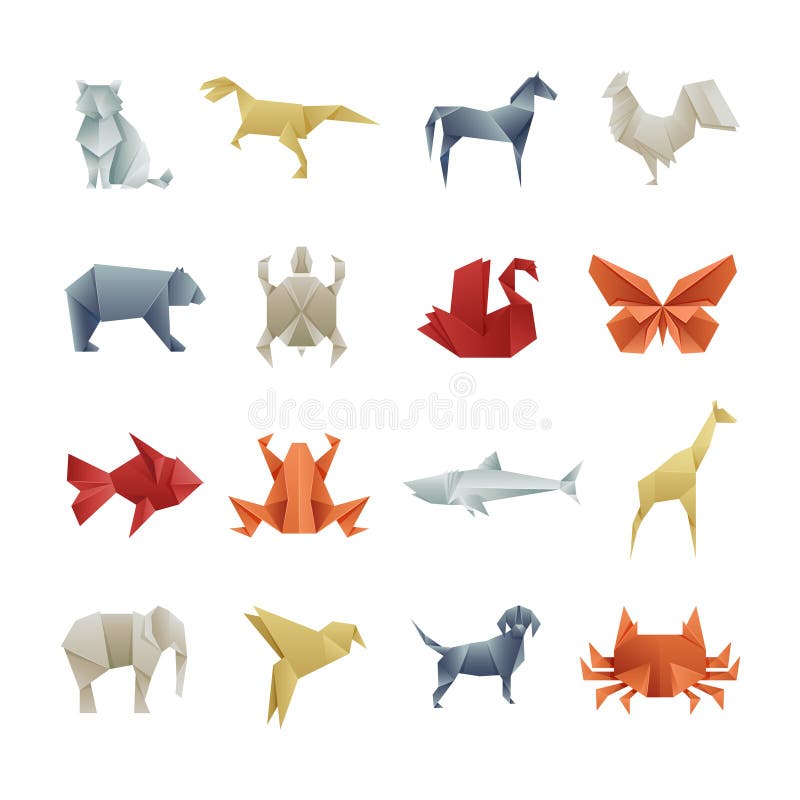 Origami Paper Animals Asian Creative Vector Art Stock Vector - Illustration of graphic, hobby: 111909461 Origami Paper Animals Asian Creative Vector Art Stock Vector - Illustration of graphic, hobby: 111909461
