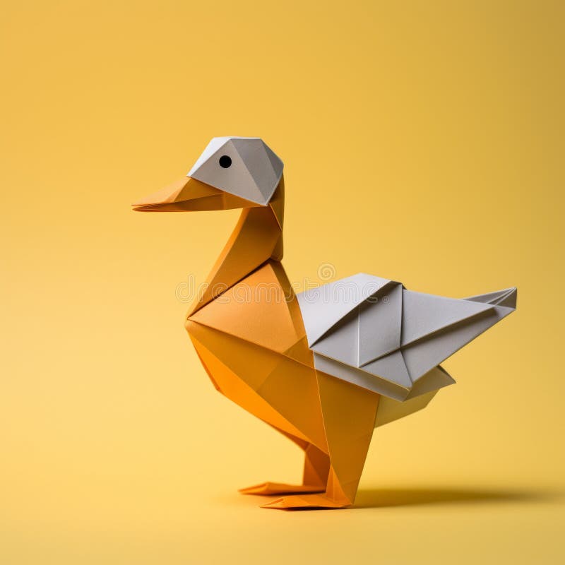 Origami Duck Stock Photo - Download Image Now - Origami, Bird