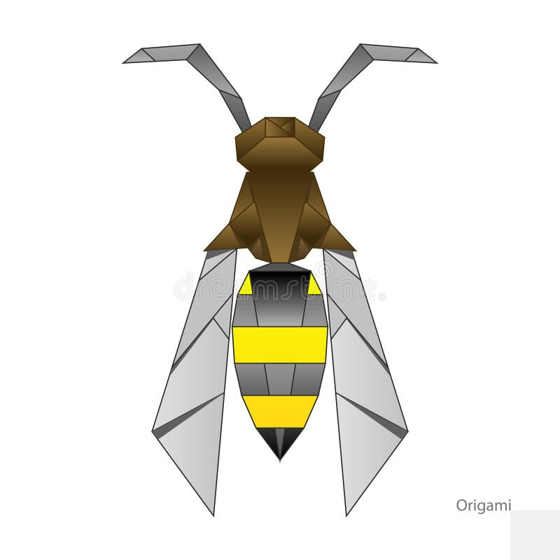 Origami Paper Wasp Vector Illustration Stock Vector Illustration of