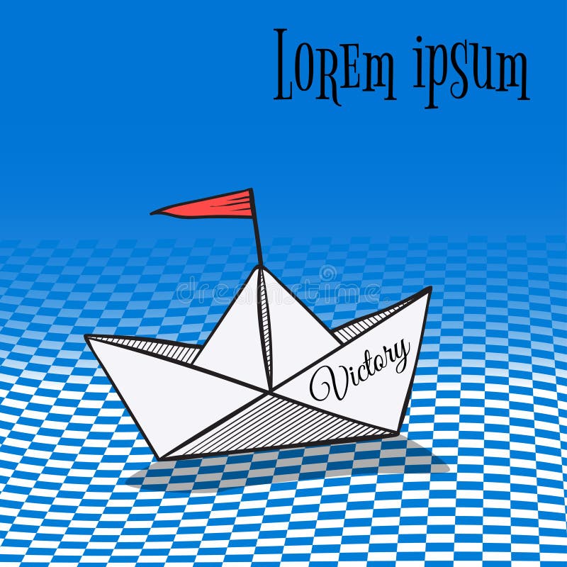 Origami Stellte Segelboot Her Papierkunstart Vektor Abbildung