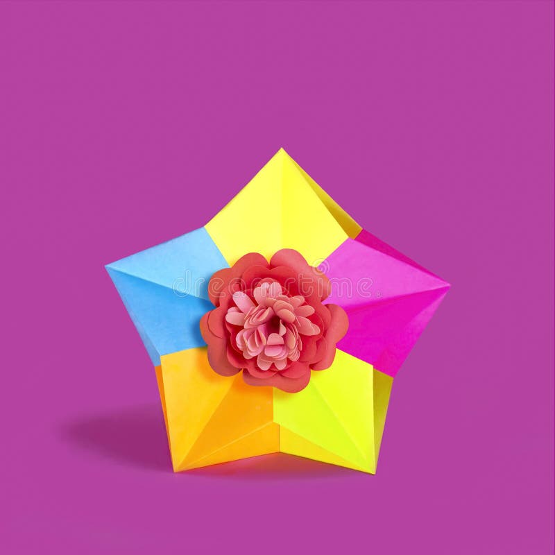 Origami stubarwna gwiazda obraz stock Origami stubarwna gwiazda obraz stock
