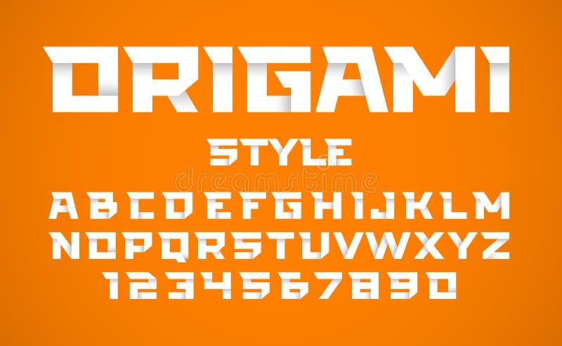Origami style font royalty free illustration