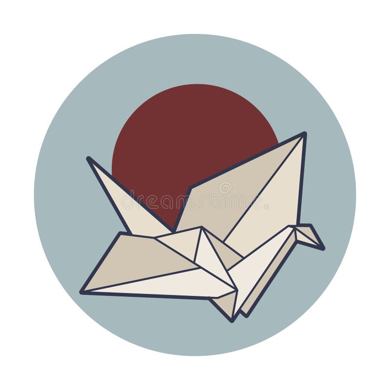 Origami ιαπωνικός παραδοσιακός πολιτισμός της Ιαπωνίας πουλιών διανυσματικός απεικόνιση αποθεμάτων