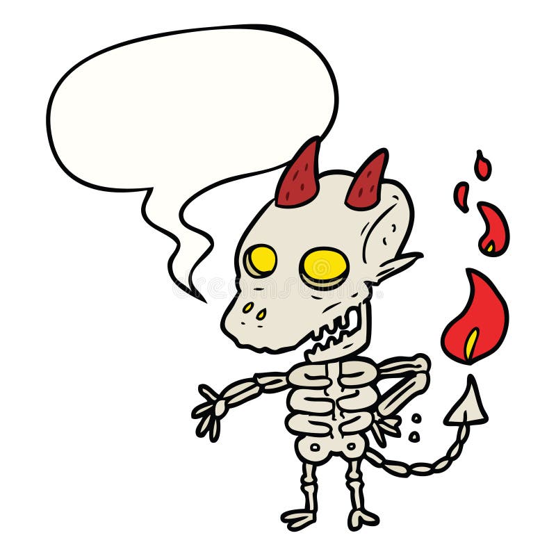 Halloween Spooky Scary Devil Skeleton Demon Imp Hell Cute Cartoon Speech  Bubble Balloon Talking Speaking Drawing Illustration Retro Doodle Freehand  Free Hand Drawn Quirky Art Artwork Funny Character Kawaii Stock  Illustrations –
