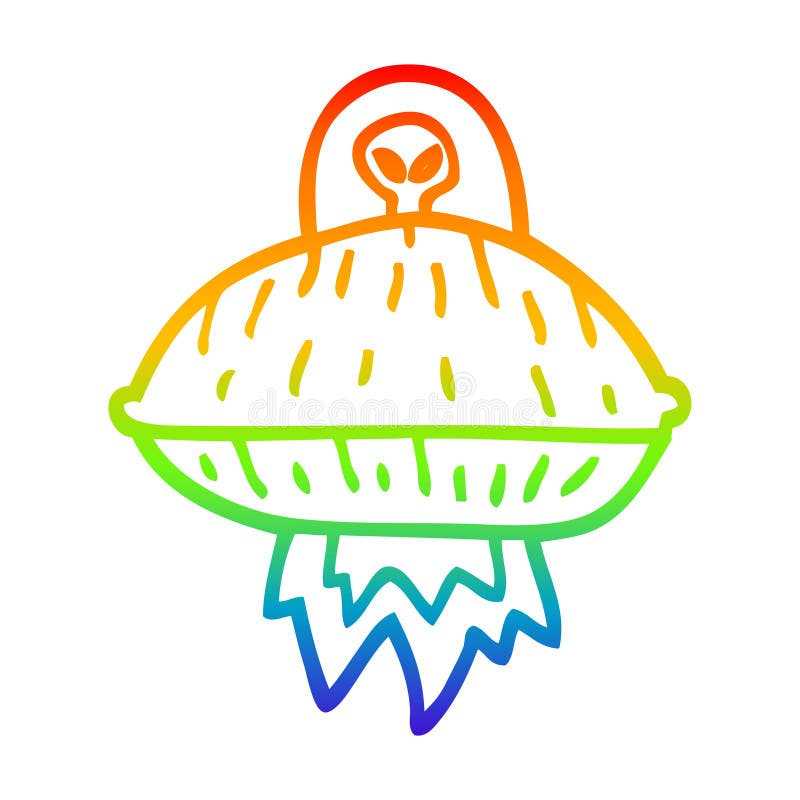 A Creative Rainbow Gradient Line Drawing Cartoon Alien Spaceship Stock Vector - Illustration of fantasy, simple: 151548559 A Creative Rainbow Gradient Line Drawing Cartoon Alien Spaceship Stock Vector - Illustration of fantasy, simple: 151548559