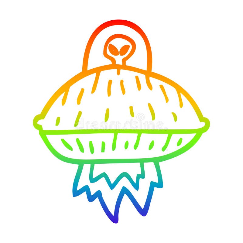 A Creative Rainbow Gradient Line Drawing Cartoon Alien Spaceship Stock Vector - Illustration of hand, drawn: 151842197 A Creative Rainbow Gradient Line Drawing Cartoon Alien Spaceship Stock Vector - Illustration of hand, drawn: 151842197