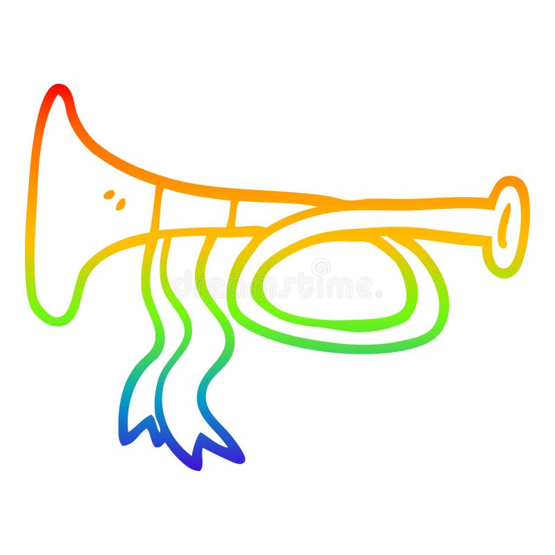 A Creative Rainbow Gradient Line Drawing Cartoon Metal Trumpet Stock Vector - Illustration of trumpet, spectrum: 151555434 A Creative Rainbow Gradient Line Drawing Cartoon Metal Trumpet Stock Vector - Illustration of trumpet, spectrum: 151555434