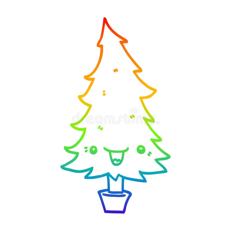Download Rainbow christmas tree stock illustration. Illustration of ...