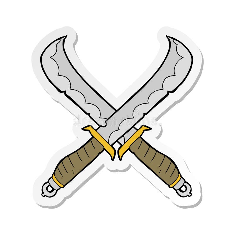 Crossed Swords Drawing' Sticker