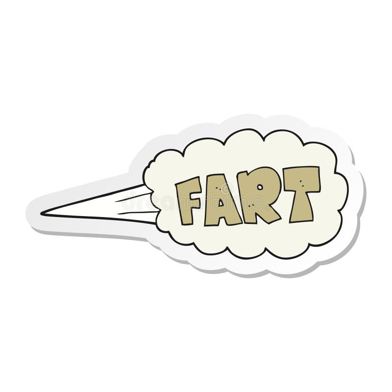 A creative sticker of a cartoon fart symbol