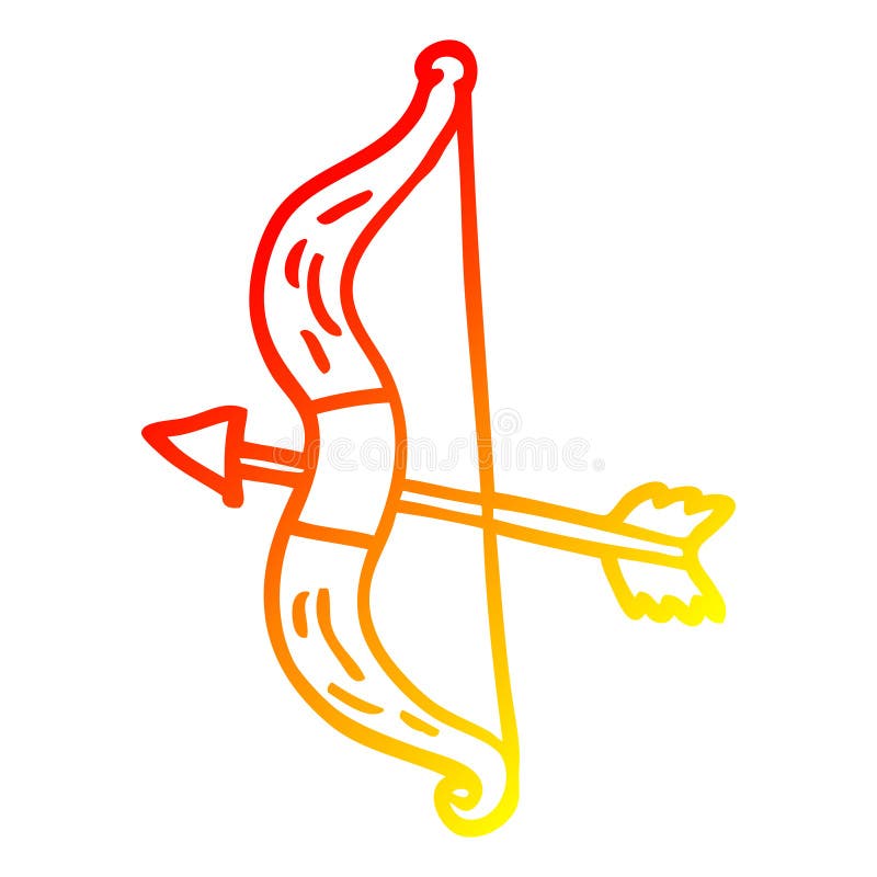 A Creative Warm Gradient Line Drawing Cartoon Bow and Arrow Stock Vector -  Illustration of crazy, funny: 152885065