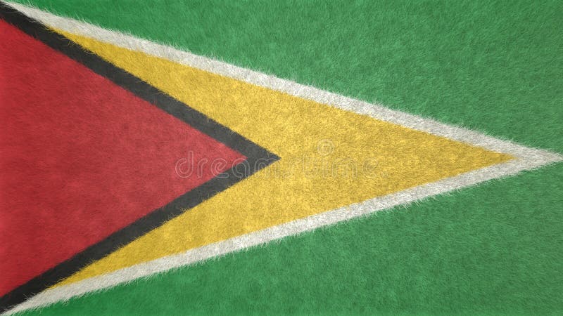 Original 3D image of the flag of Guyana. stock illustration