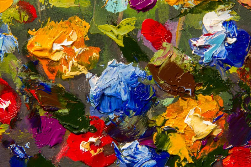 Original handmade abstract oil painting bright flowers made palette knife. royalty free illustration Original handmade abstract oil painting bright flowers made palette knife. royalty free illustration
