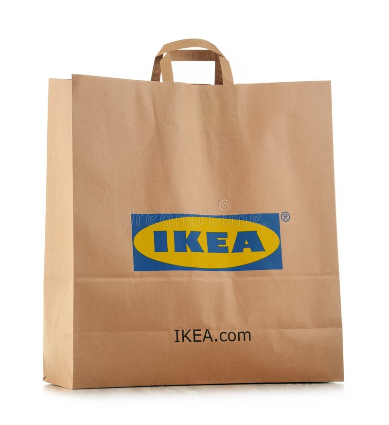 Original IKEA Paper Shopping Bag Isolated On White Editorial Photography - Image of largest ...