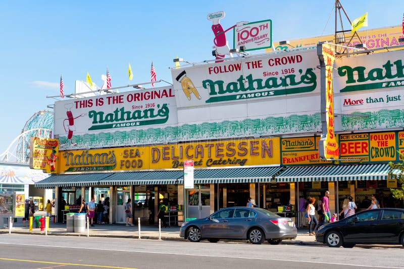 The original Nathan's Famous hot dogs restaurant in Coney Island