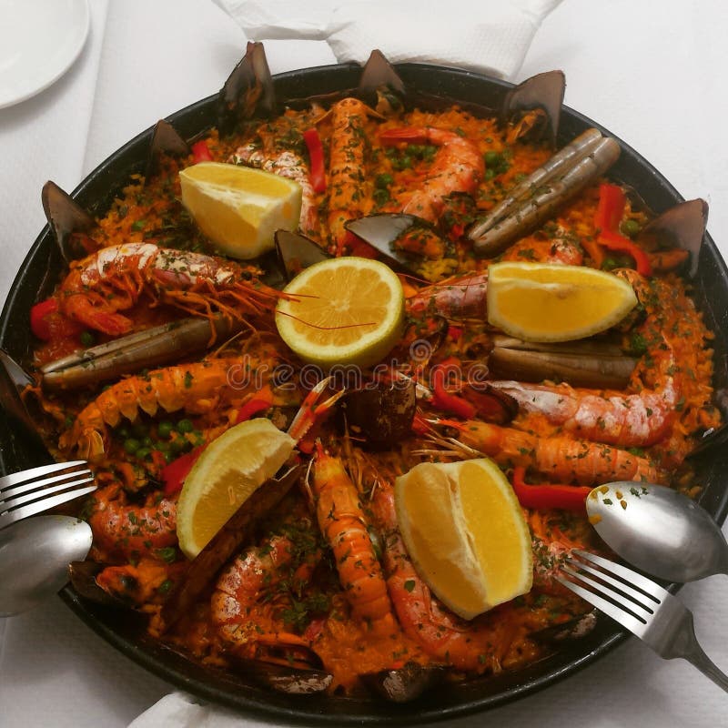 Original spanish Paella stock photo. Image of cuisine 12618394