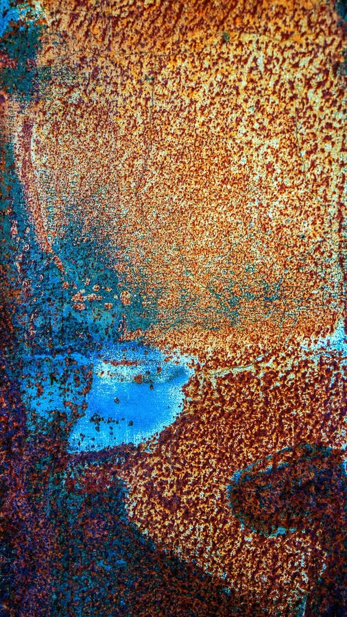 Original Textured Background of Painted Rusty Galvanized Metal with