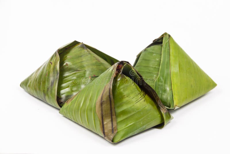 Original traditional nasi lemak wrapped in banana leaf
