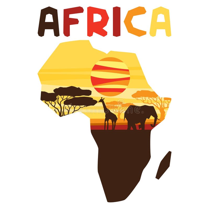 Origine ethnique africaine avec l'illustration de la carte illustration stock Origine ethnique africaine avec l'illustration de la carte illustration stock