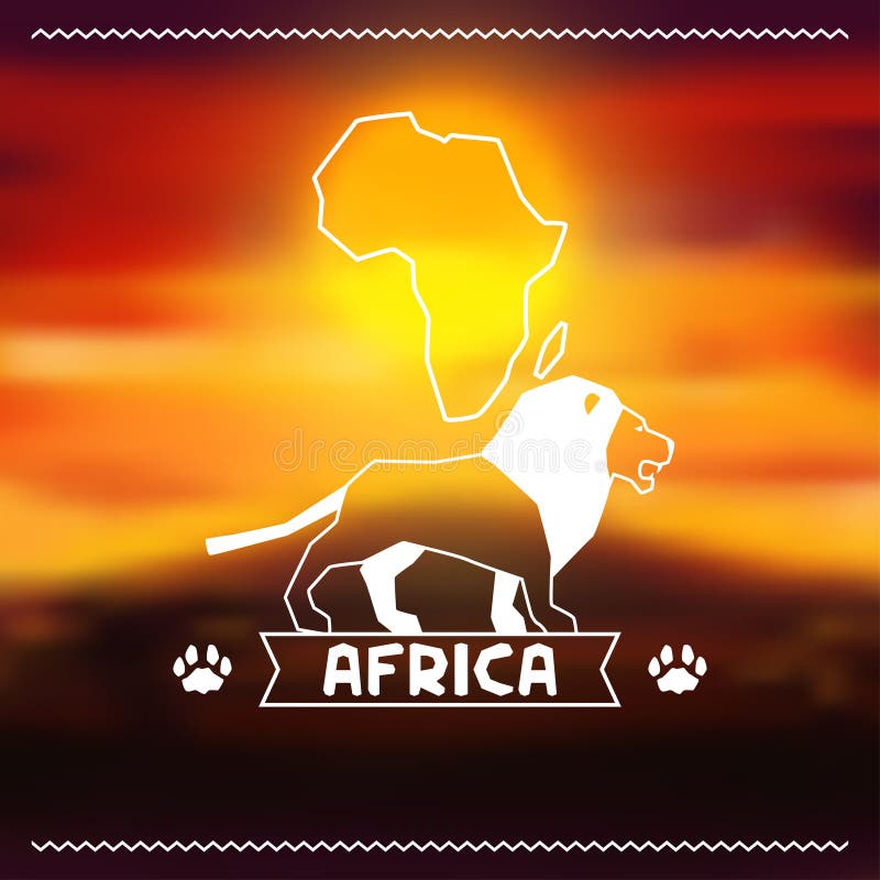 Origine ethnique africaine sur la savane de soirée illustration libre de droits Origine ethnique africaine sur la savane de soirée illustration libre de droits