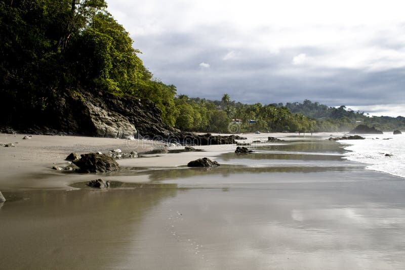 Beautiful Costa Rica Beach Shore at Manuel Antonio National Park, Quepos Tropical Rainforest. Beautiful Costa Rica Beach Shore at Manuel Antonio National Park, Quepos Tropical Rainforest