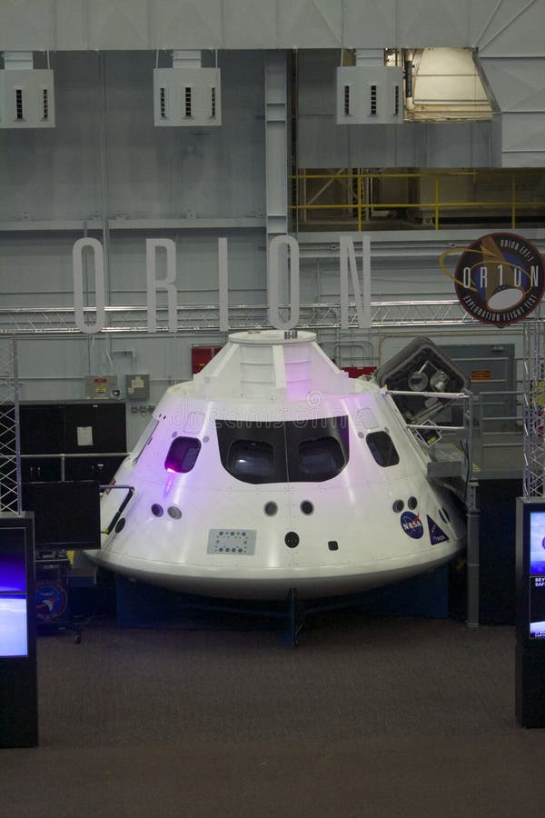 ORION Command Module Capsule at the NASA Space Vehicle Mockup Facility in Texas stock photos
