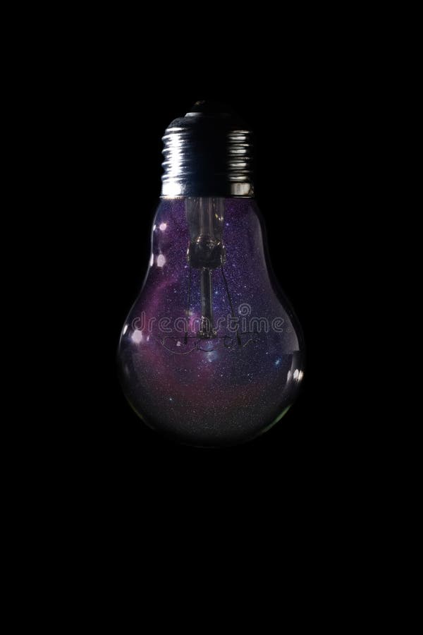 Orion Constellation binnen van gloeilamp op donkere achtergrond stock foto Orion Constellation binnen van gloeilamp op donkere achtergrond stock foto