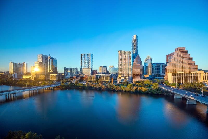 Orizzonte del centro di Austin, il Texas immagini stock libere da diritti Orizzonte del centro di Austin, il Texas immagini stock libere da diritti