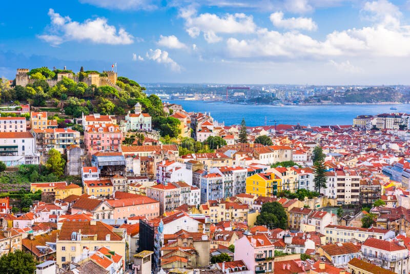 Orizzonte della città di Lisbona, Portogallo