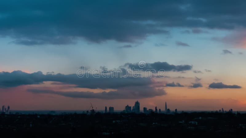 Orizzonte della città di Londra al tramonto