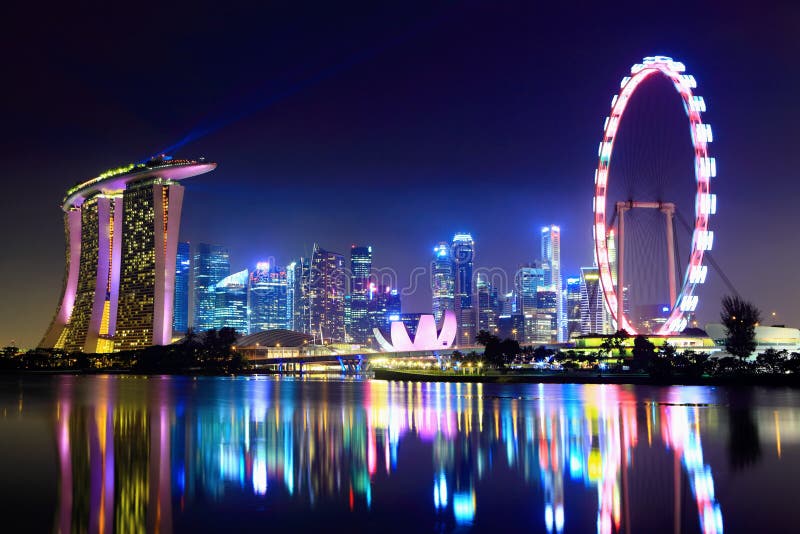 Orizzonte della città di Singapore immagine stock Orizzonte della città di Singapore immagine stock