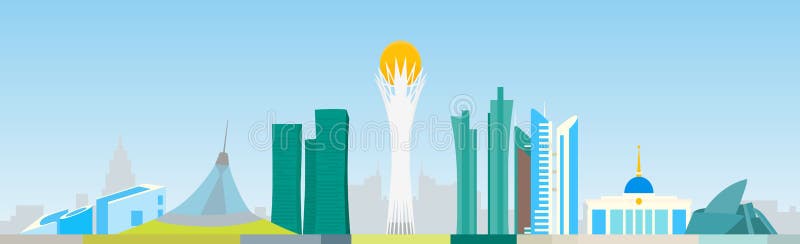 Orizzonte di Astana royalty illustrazione gratis Orizzonte di Astana royalty illustrazione gratis