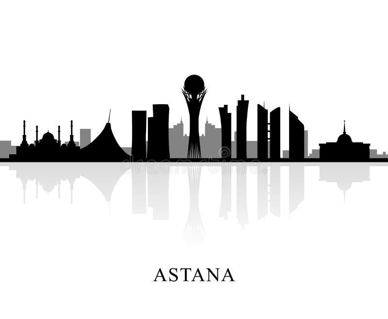 Orizzonte di Astana illustrazione vettoriale Orizzonte di Astana illustrazione vettoriale