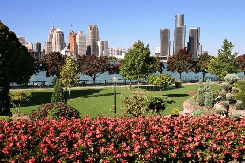 Orizzonte di Detroit immagine stock libera da diritti