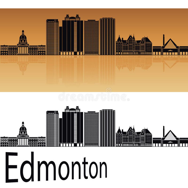 Orizzonte di Edmonton V2 in arancia illustrazione di stock Orizzonte di Edmonton V2 in arancia illustrazione di stock