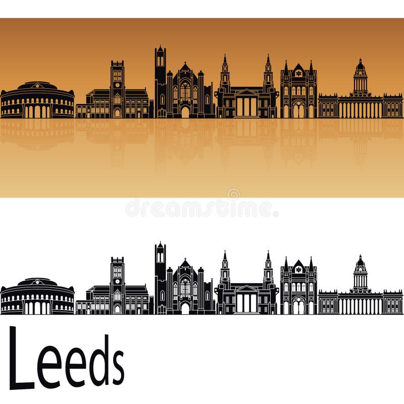 Orizzonte di Leeds V2 in arancia royalty illustrazione gratis Orizzonte di Leeds V2 in arancia royalty illustrazione gratis