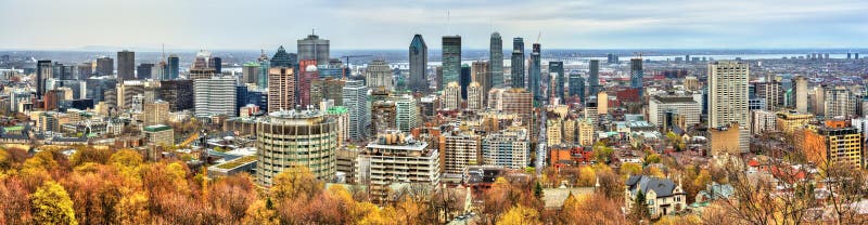 Orizzonte di Montreal da Mont Royal, Canada immagine stock Orizzonte di Montreal da Mont Royal, Canada immagine stock