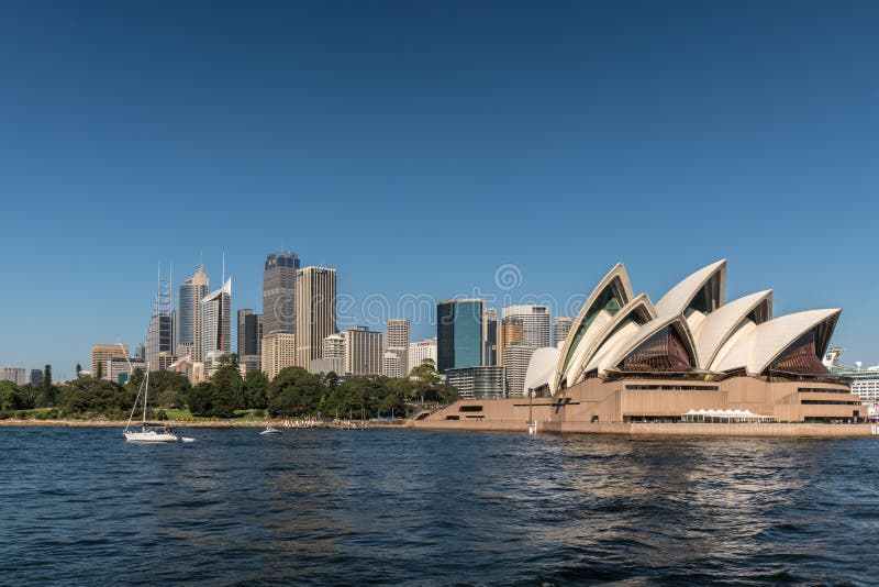 Orizzonte di Sydney e del teatro dell'opera, Australia fotografia stock