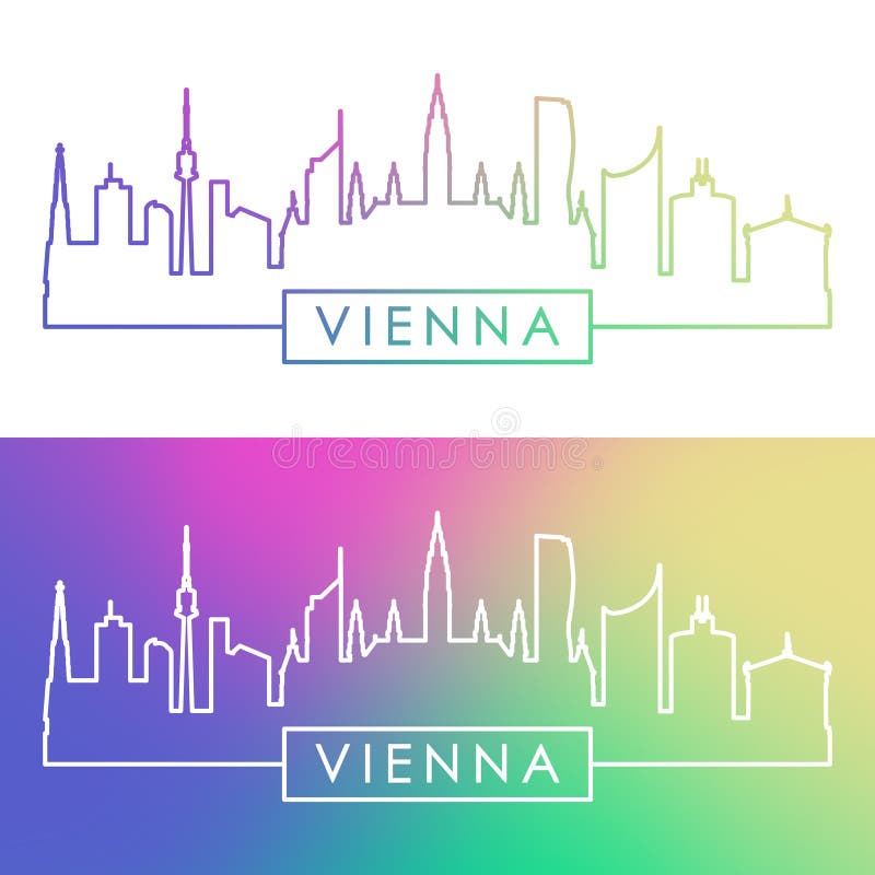 Orizzonte di Vienna Stile lineare variopinto illustrazione di stock Orizzonte di Vienna Stile lineare variopinto illustrazione di stock